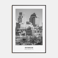 Durham, North Carolina Portrait B&W Poster