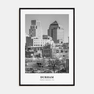 Durham, North Carolina Portrait B&W Poster