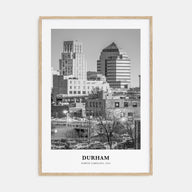 Durham, North Carolina Portrait B&W Poster