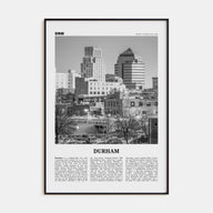 Durham, North Carolina Travel B&W Poster