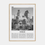 Durham, North Carolina Travel B&W Poster
