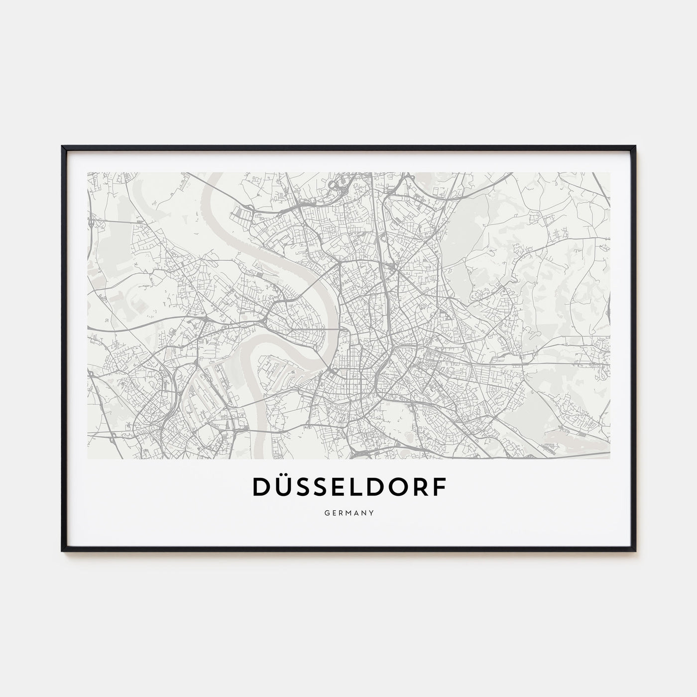 Düsseldorf Map Landscape Poster