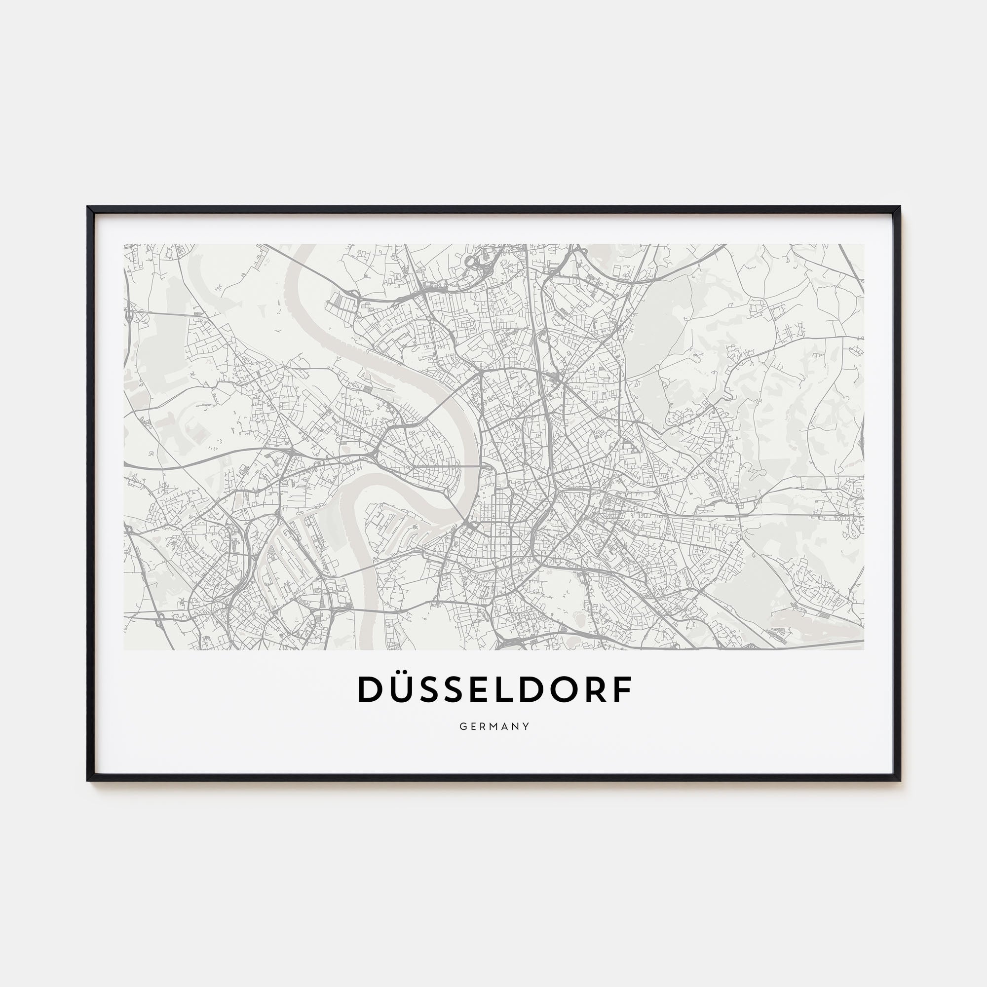 Düsseldorf Map Landscape Poster