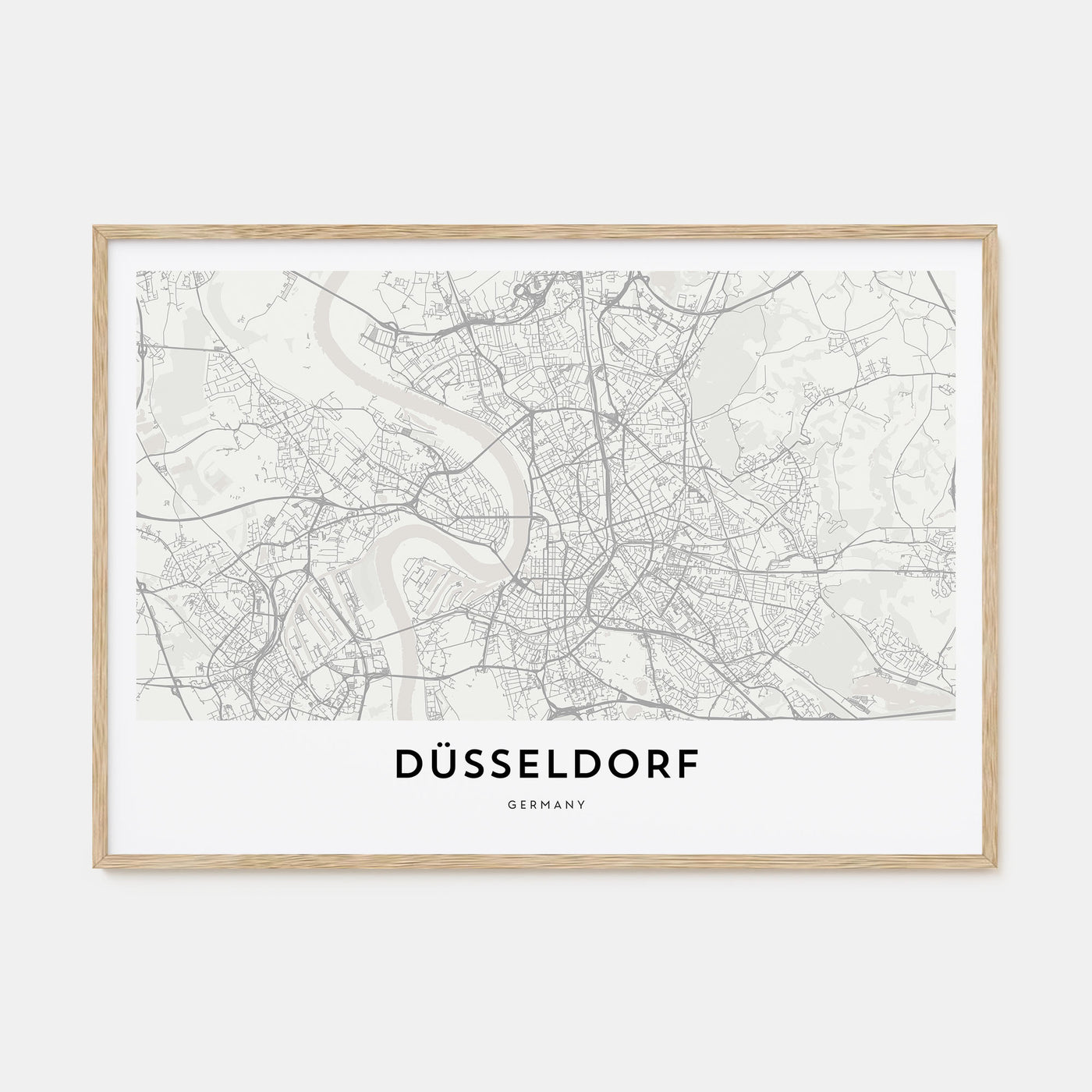 Düsseldorf Map Landscape Poster