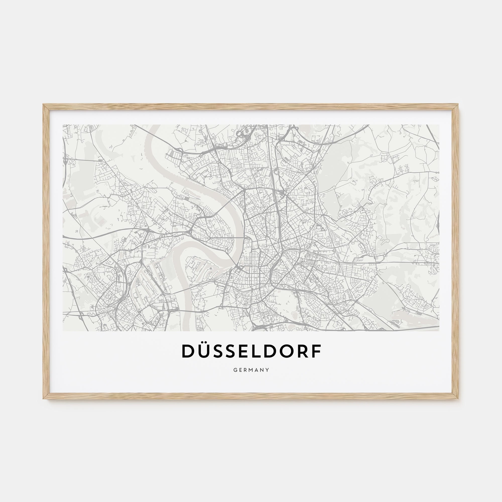 Düsseldorf Map Landscape Poster