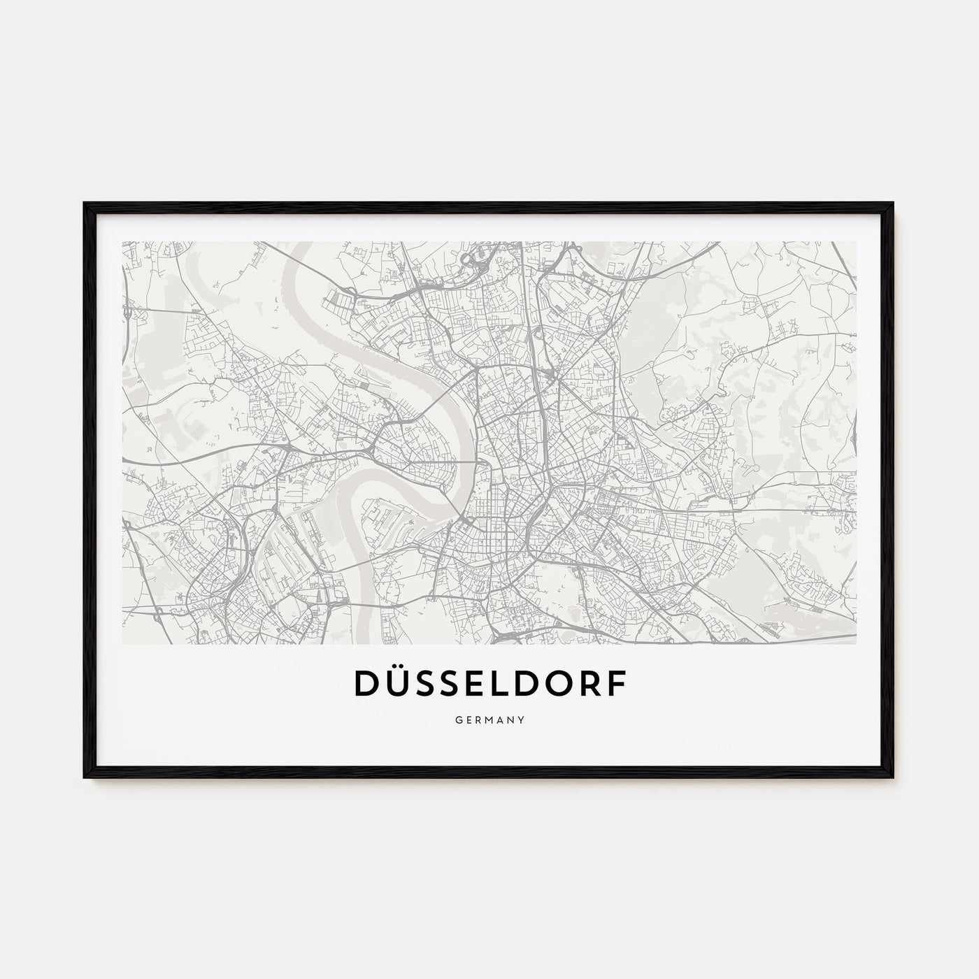 Düsseldorf Map Landscape Poster