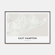 East Hampton Map Landscape Poster