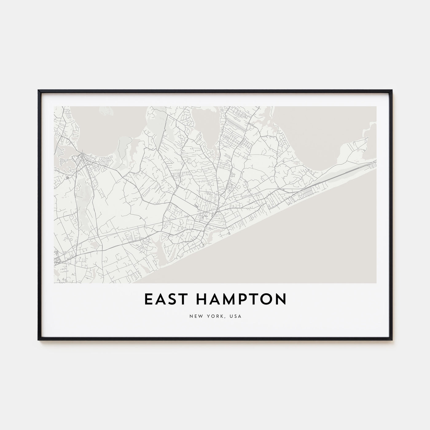 East Hampton Map Landscape Poster