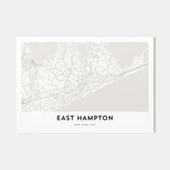 East Hampton Map Landscape Poster