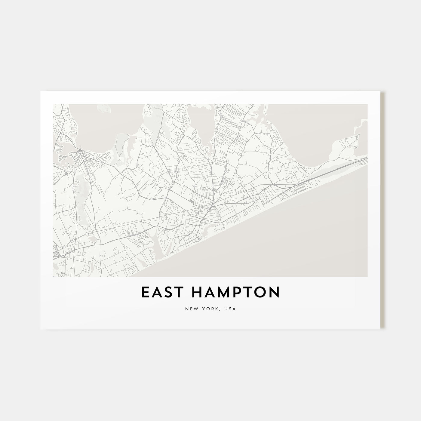 East Hampton Map Landscape Poster