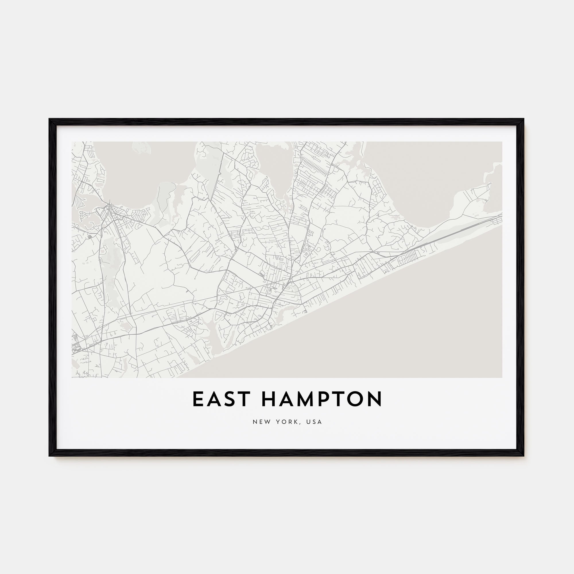 East Hampton Map Landscape Poster
