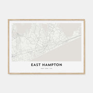 East Hampton Map Landscape Poster