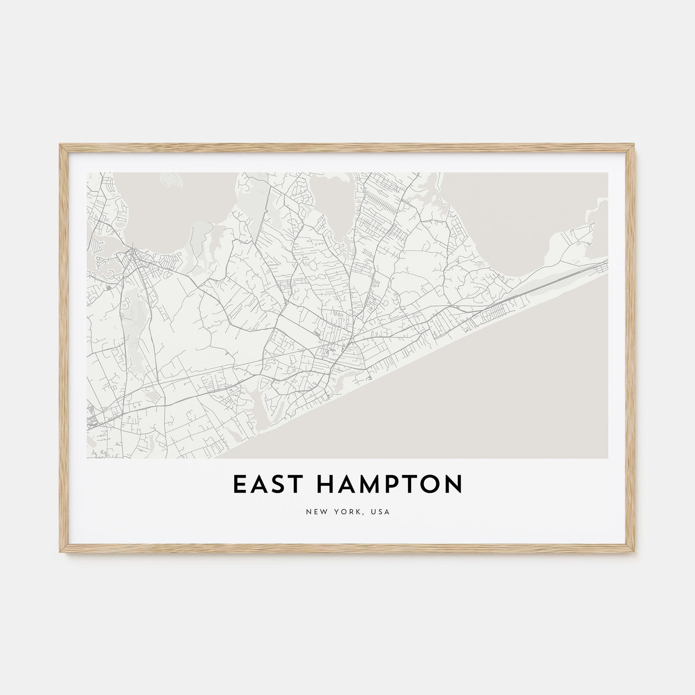 East Hampton Map Landscape Poster