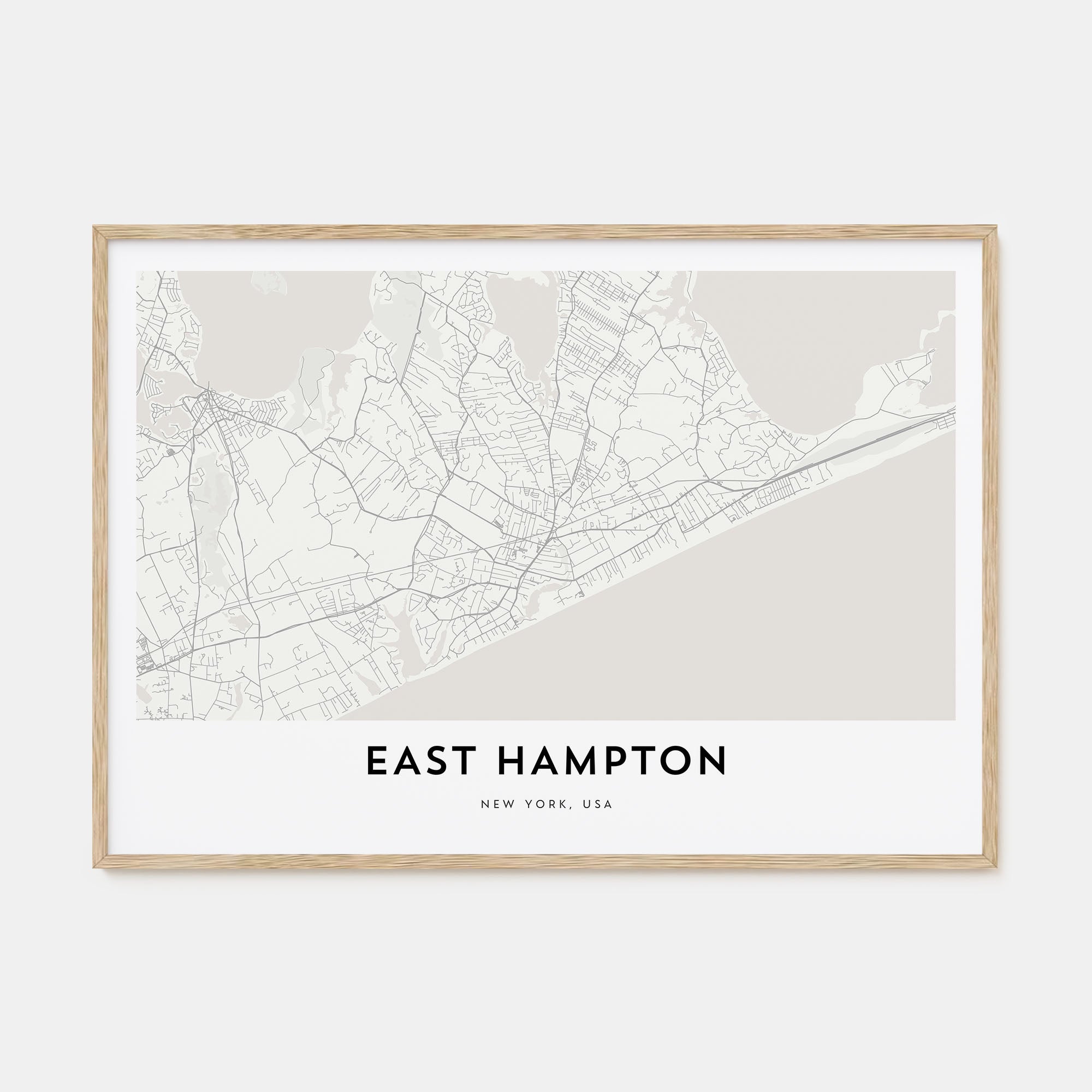 East Hampton Map Landscape Poster