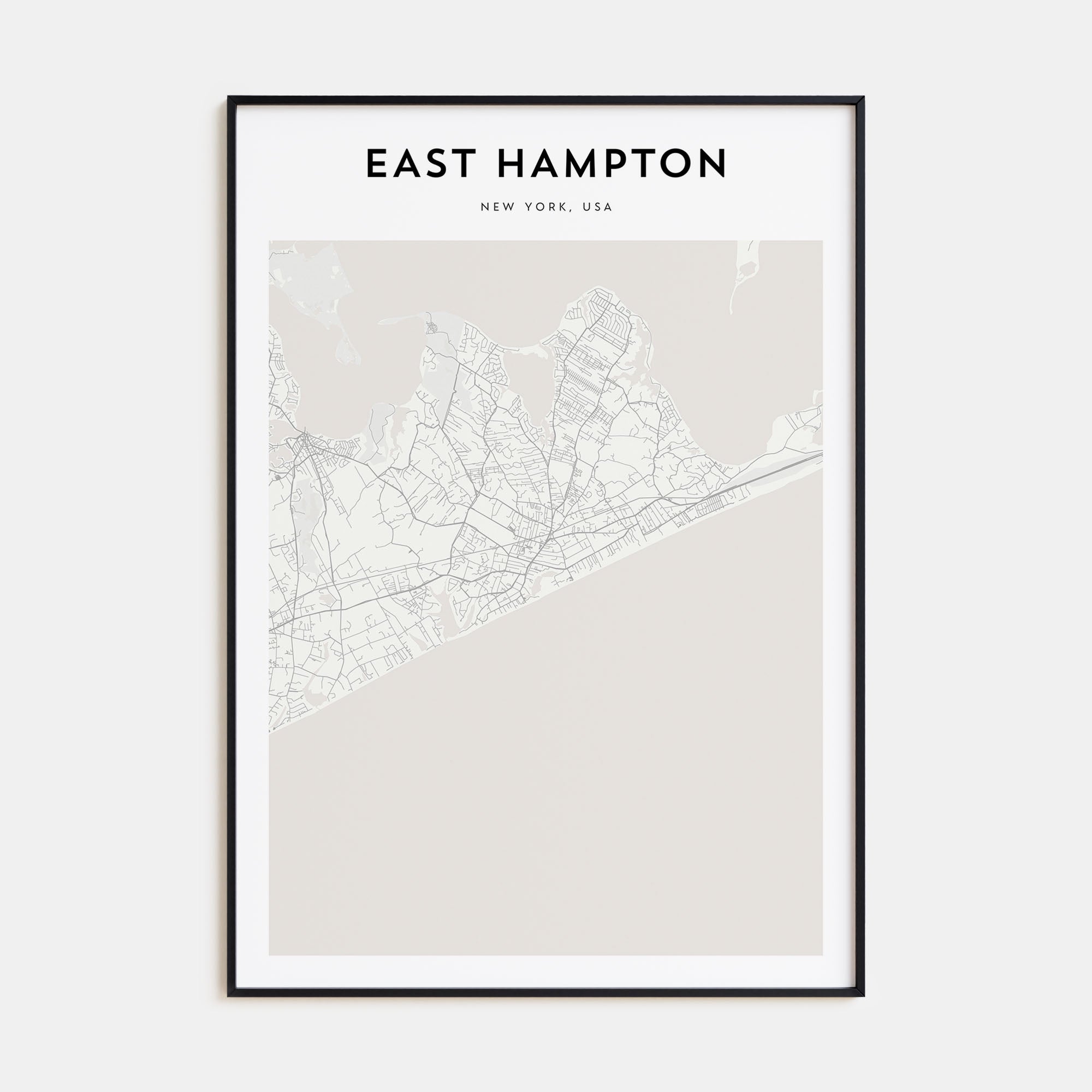 East Hampton Map Portrait Poster