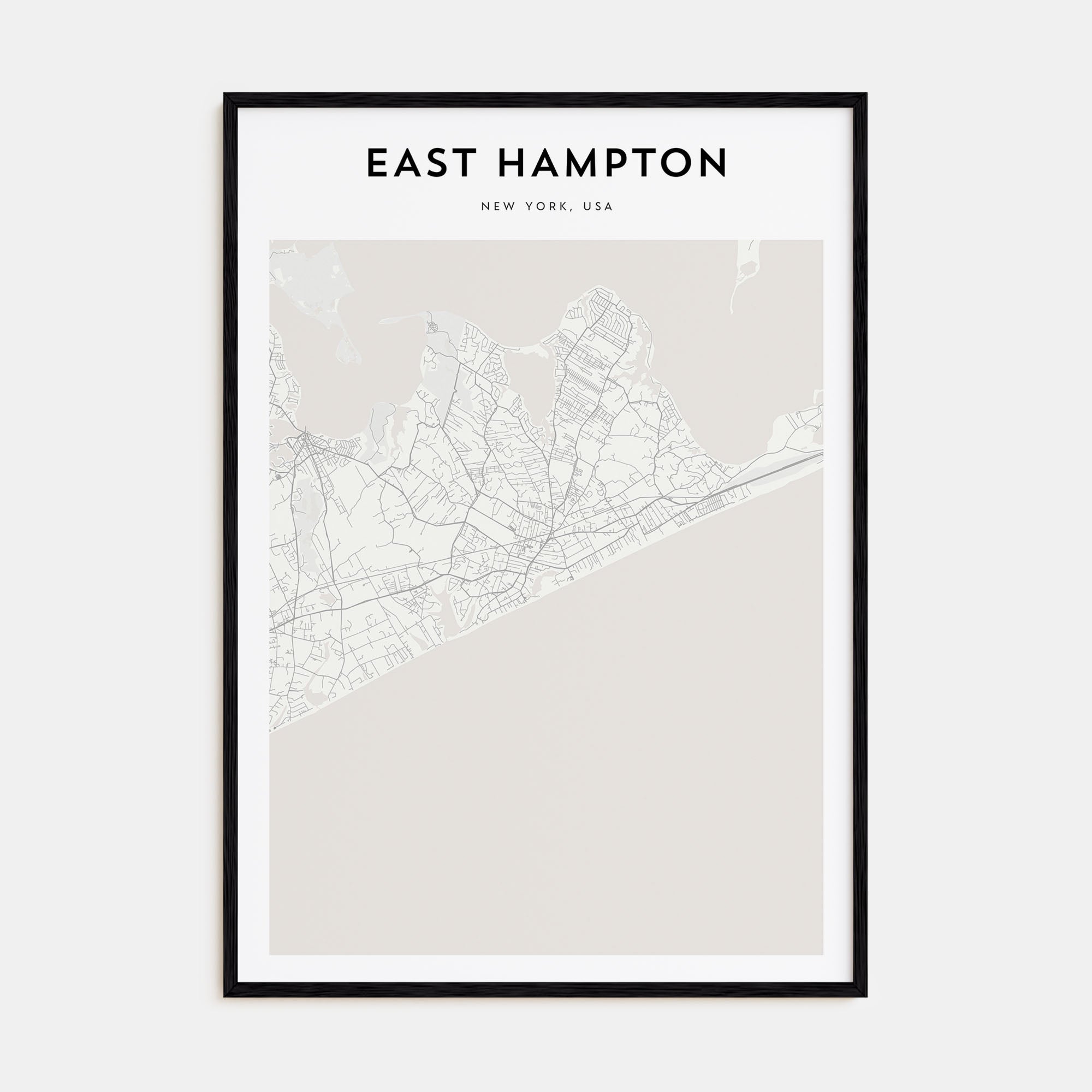 East Hampton Map Portrait Poster