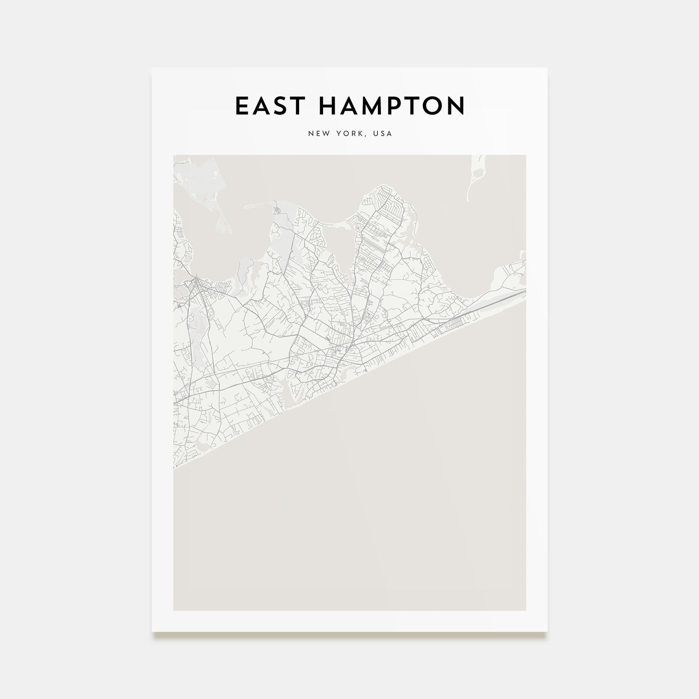 East Hampton Map Portrait Poster