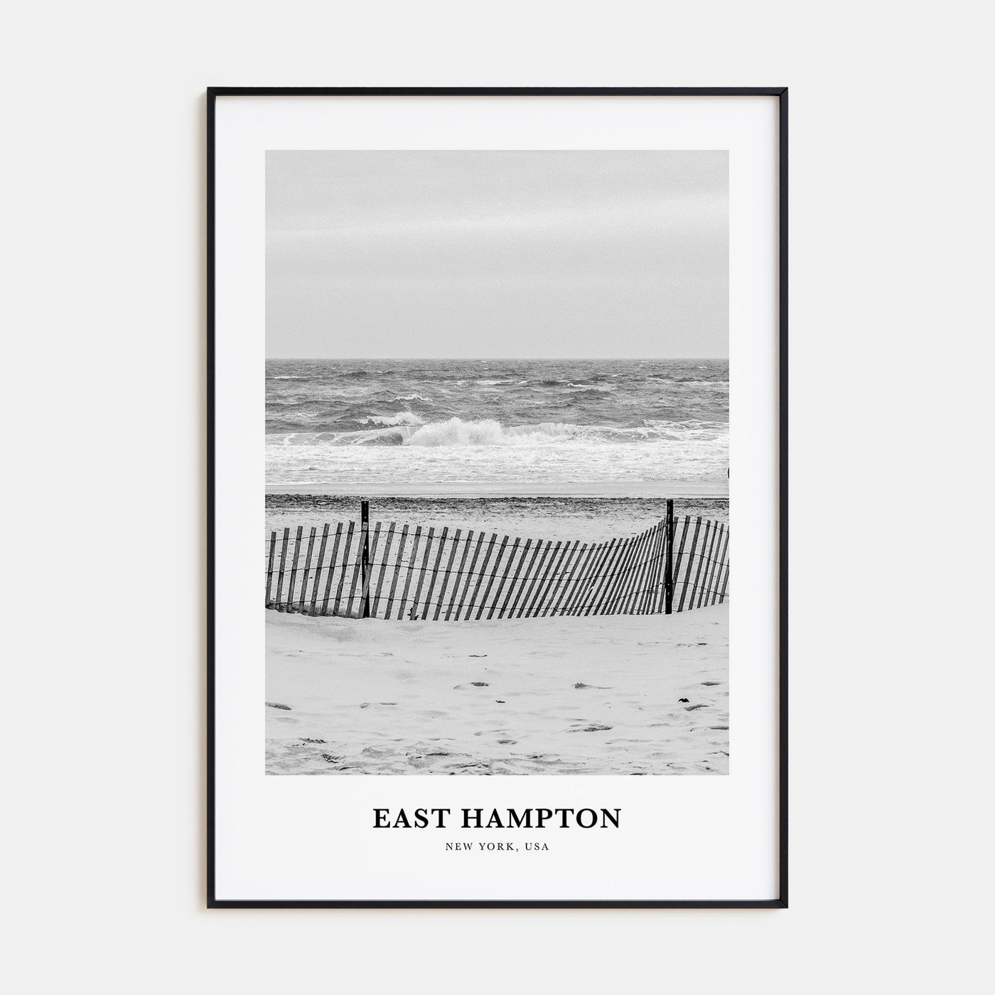 East Hampton Portrait B&W Poster