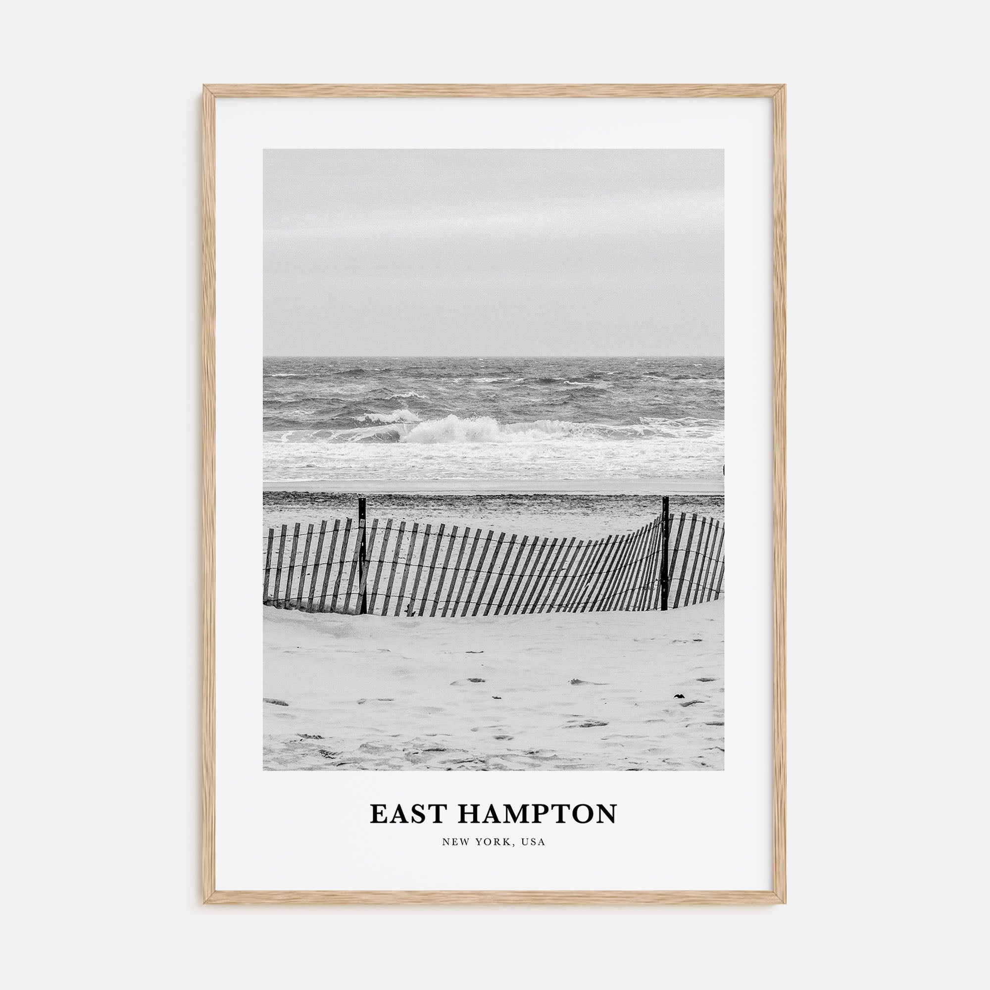 East Hampton Portrait B&W Poster