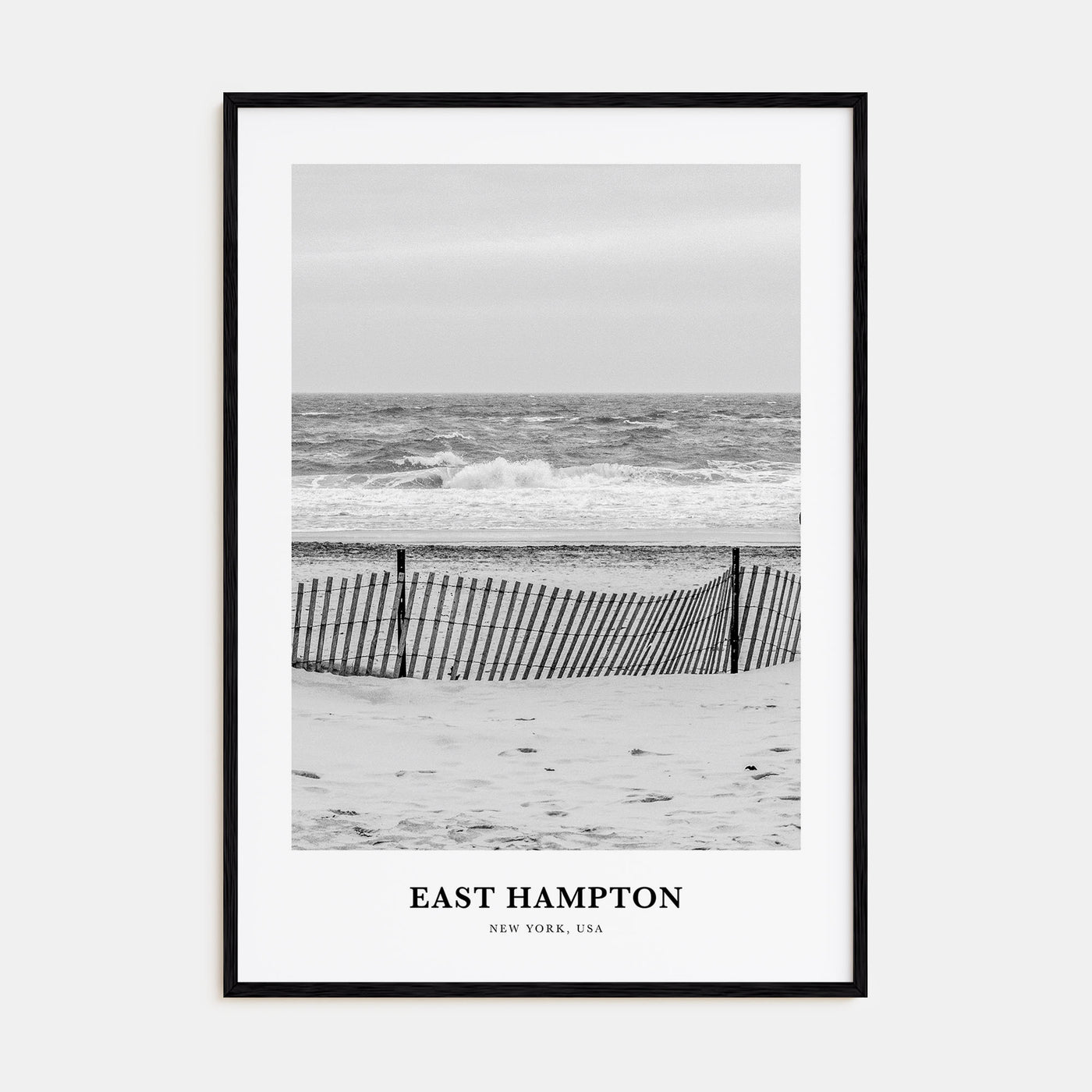 East Hampton Portrait B&W Poster