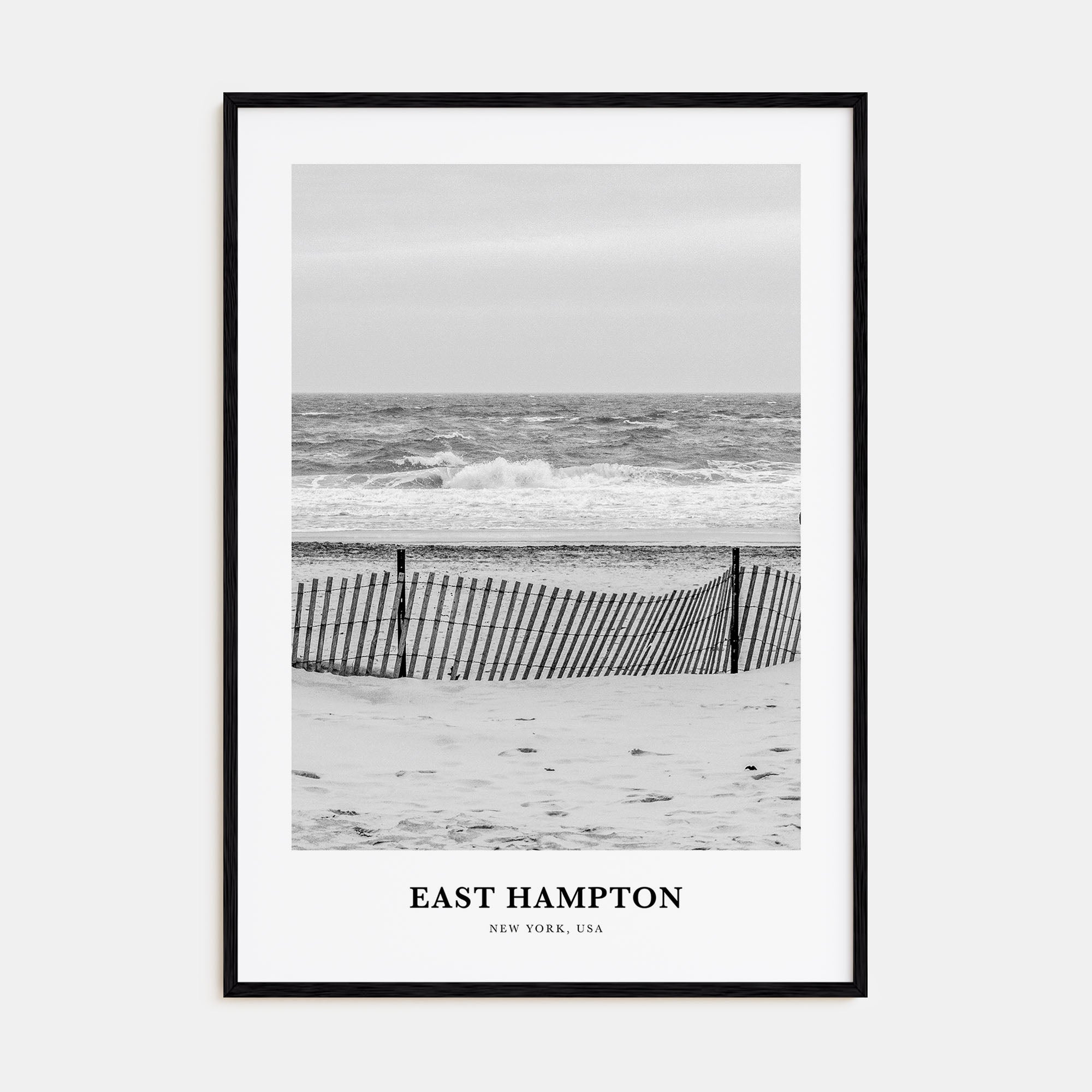 East Hampton Portrait B&W Poster