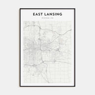 East Lansing Map Portrait Poster