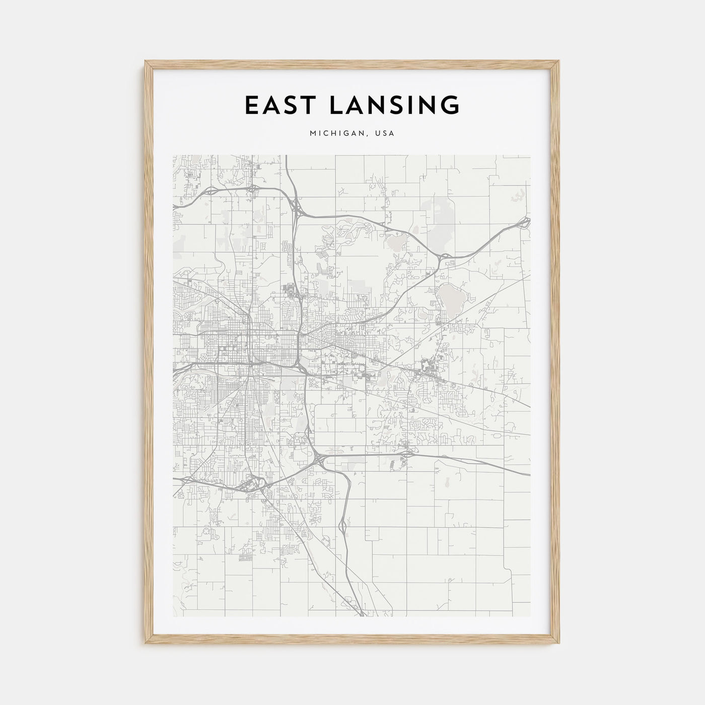 East Lansing Map Portrait Poster