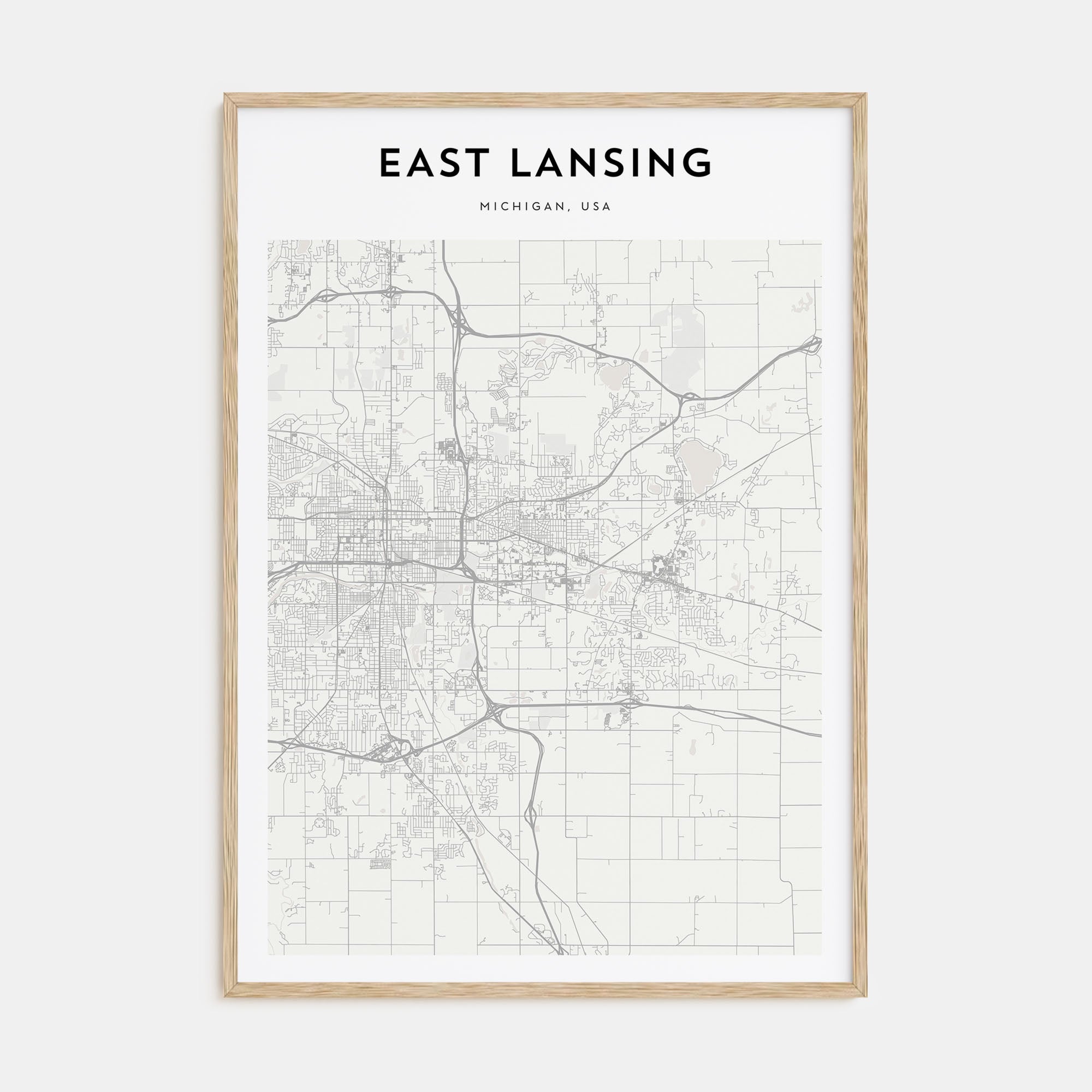 East Lansing Map Portrait Poster