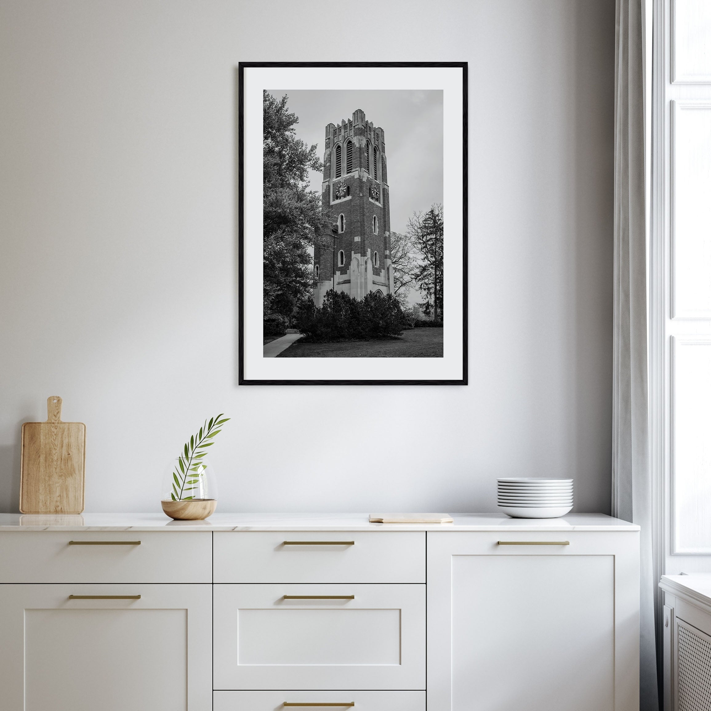 East Lansing Photo B&W Poster