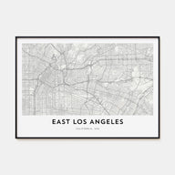 East Los Angeles Map Landscape Poster