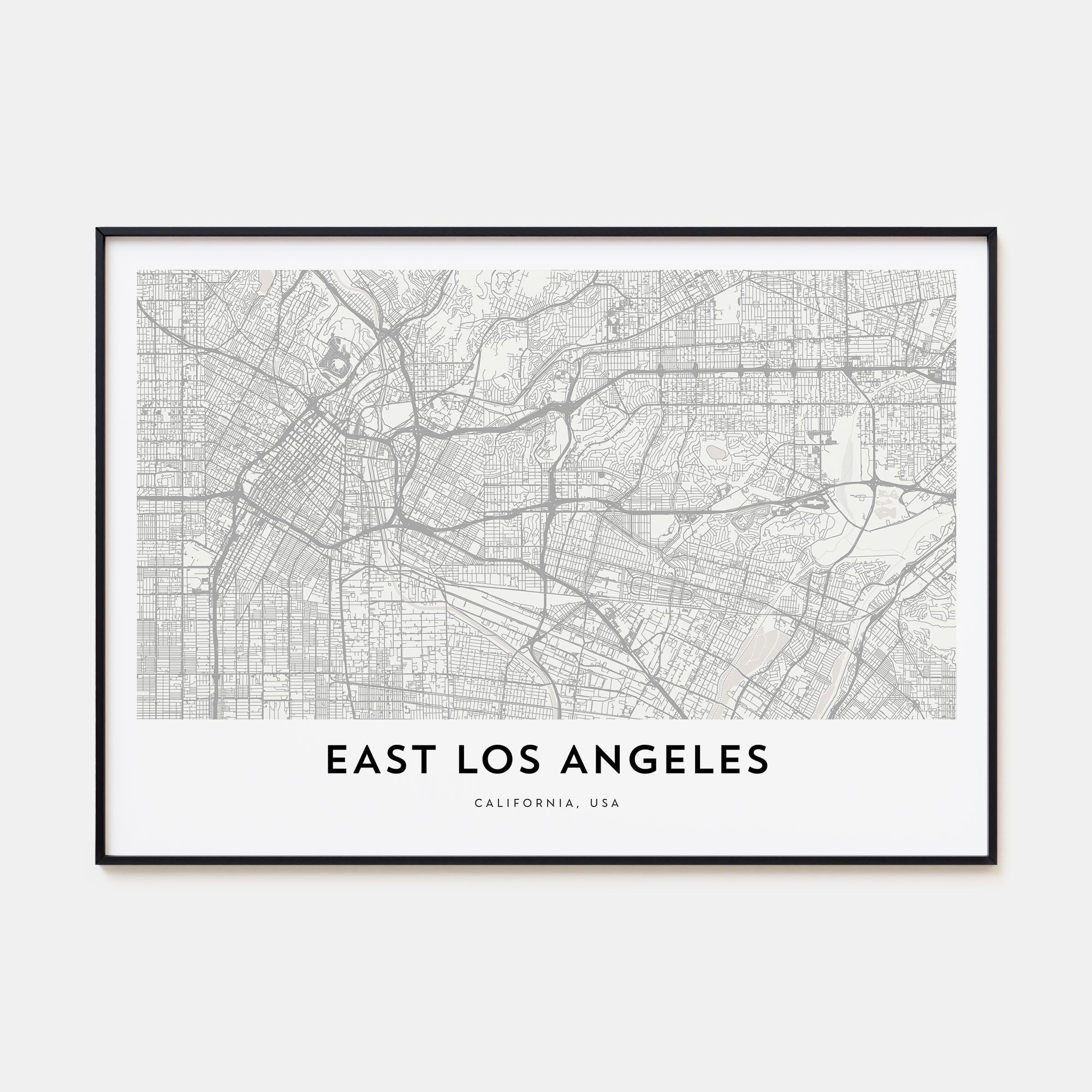 East Los Angeles Map Landscape Poster