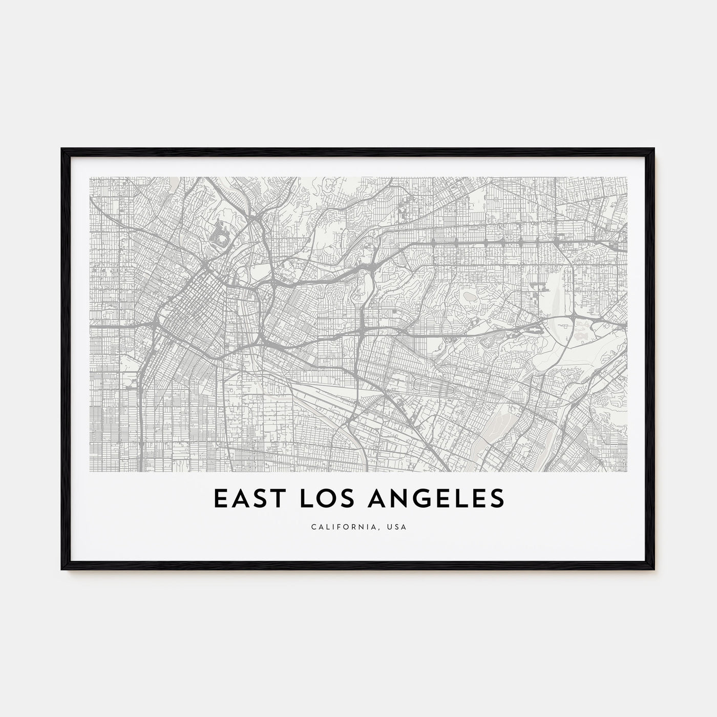 East Los Angeles Map Landscape Poster