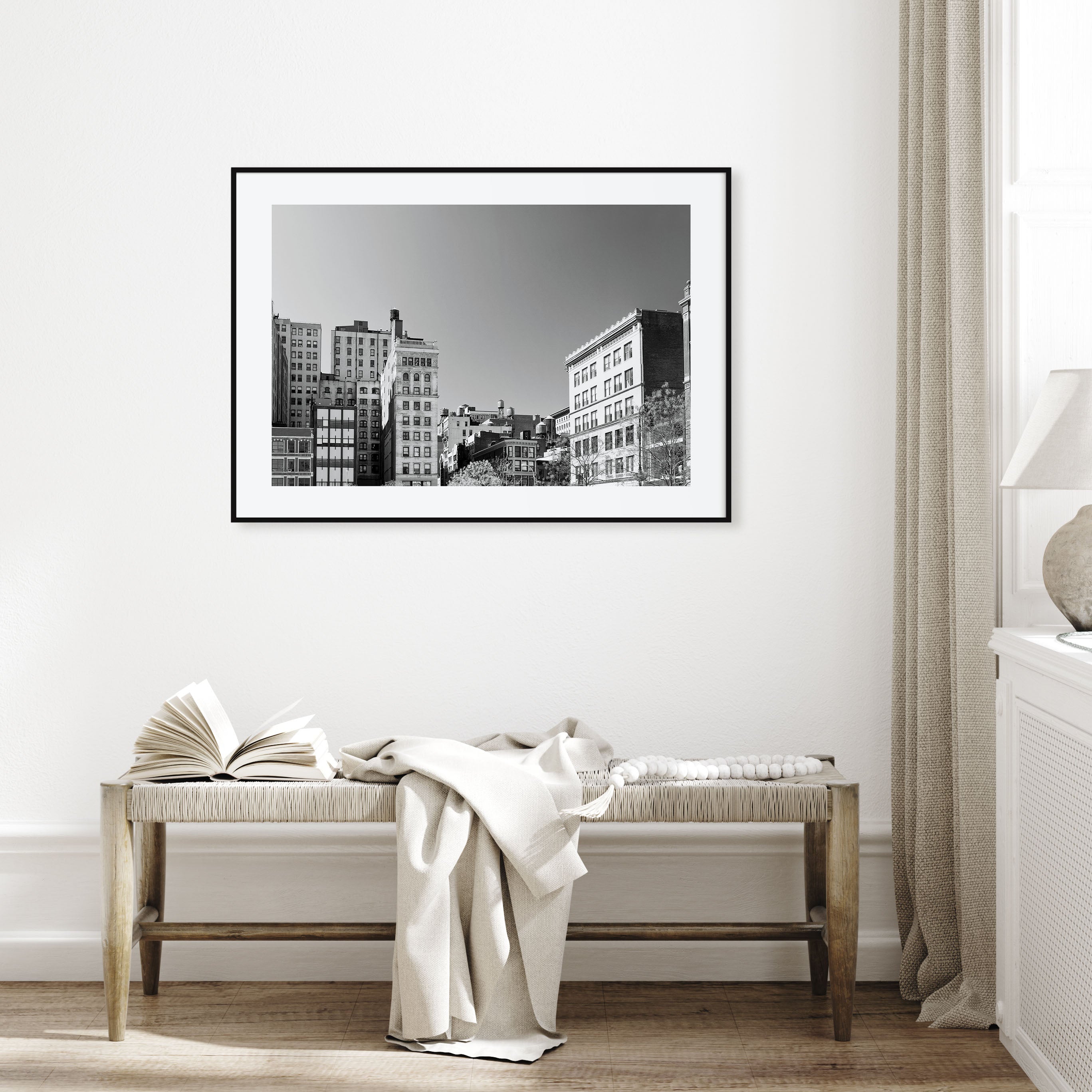 East Village, New York Landscape B&W Poster