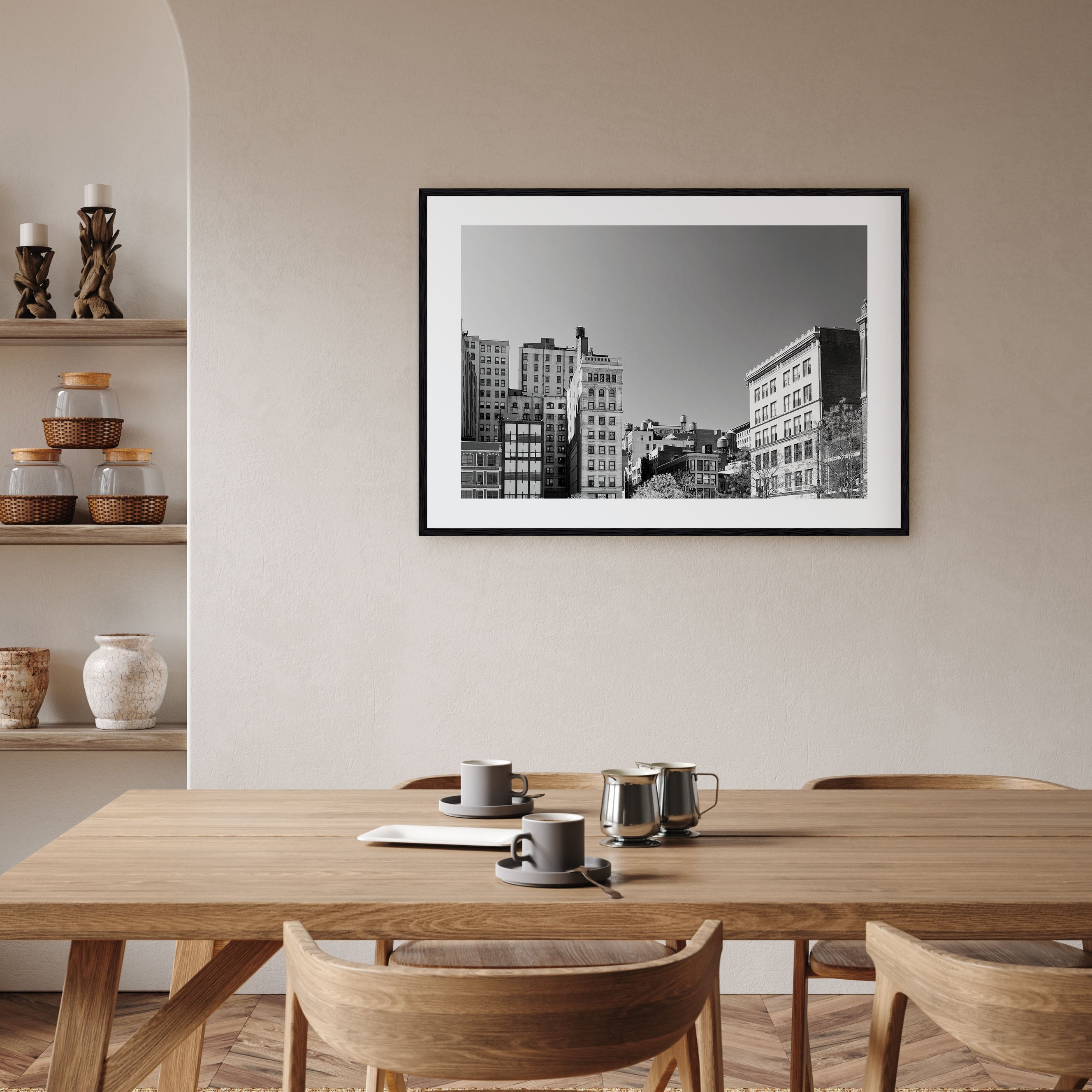 East Village, New York Landscape B&W Poster