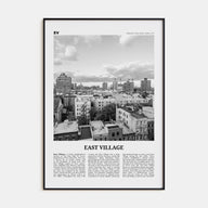 East Village, New York Travel B&W Poster