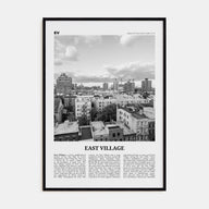 East Village, New York Travel B&W Poster