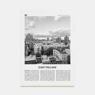 East Village, New York Travel B&W Poster