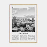 East Village, New York Travel B&W Poster