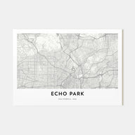 Echo Park Map Landscape Poster