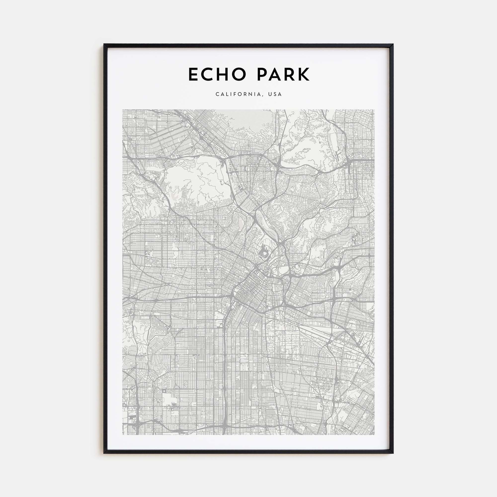Echo Park Map Portrait Poster