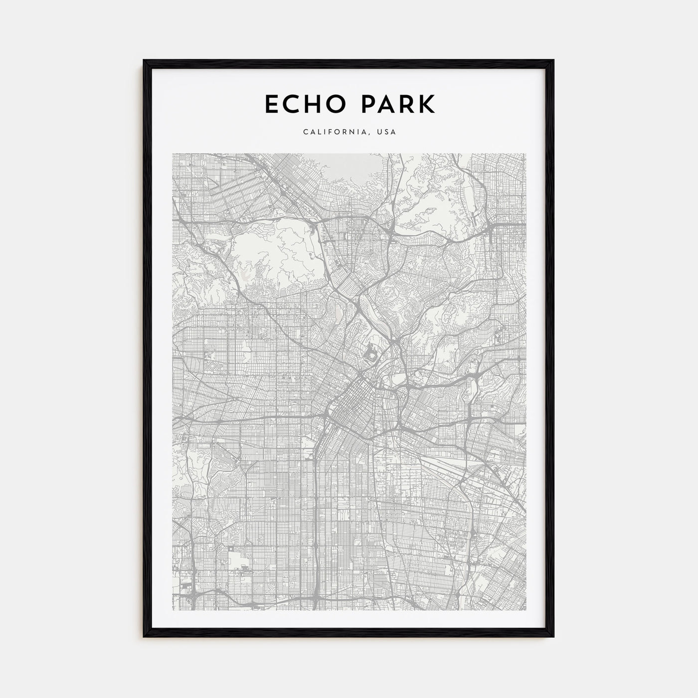 Echo Park Map Portrait Poster