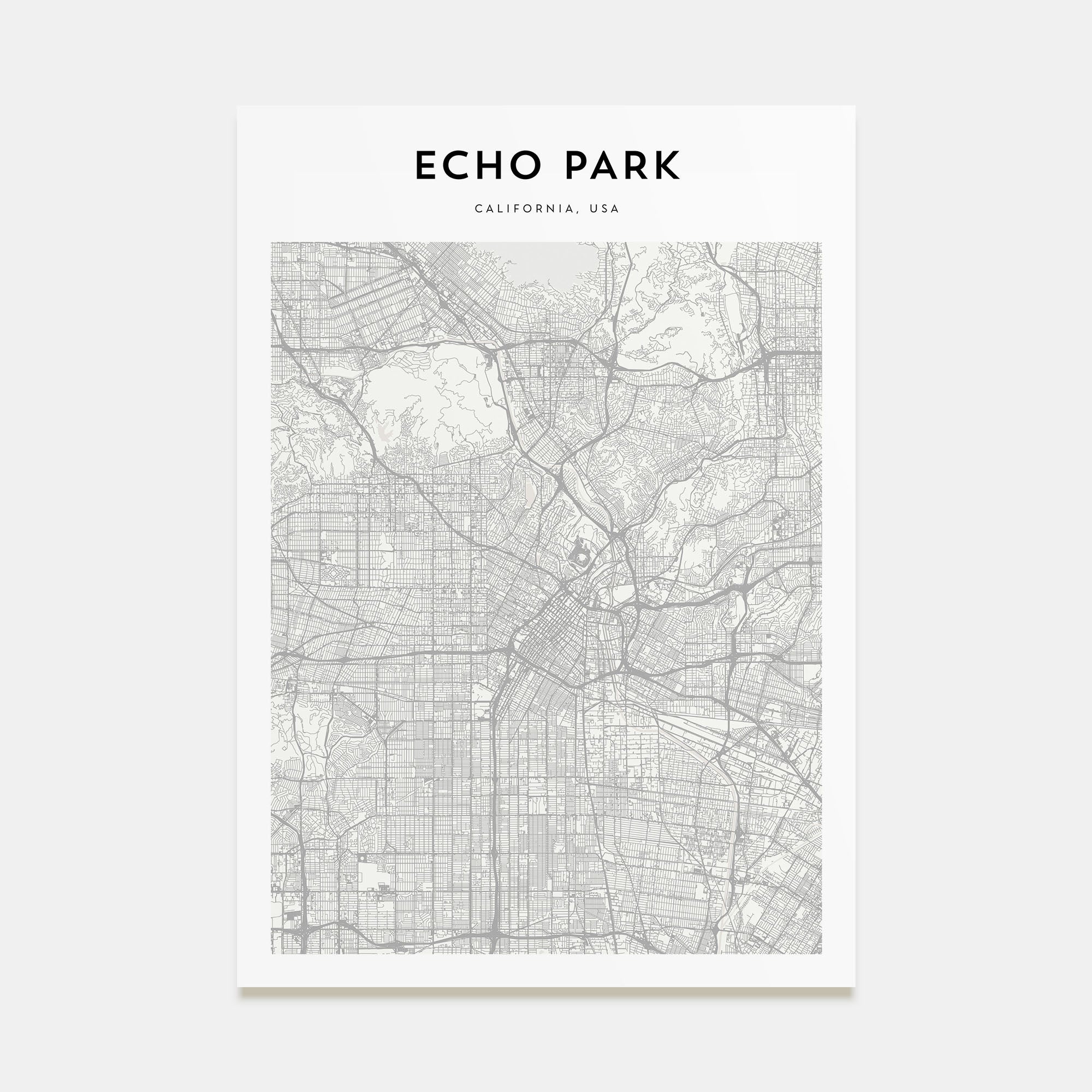 Echo Park Map Portrait Poster