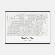 Edmonton Map Landscape Poster