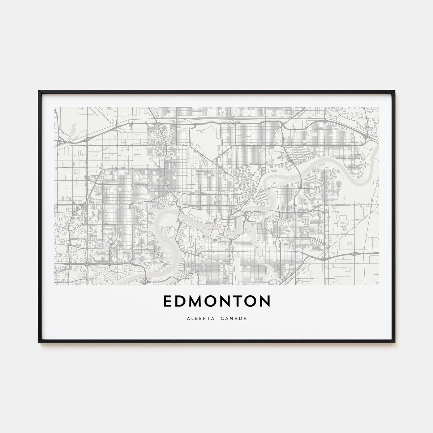Edmonton Map Landscape Poster