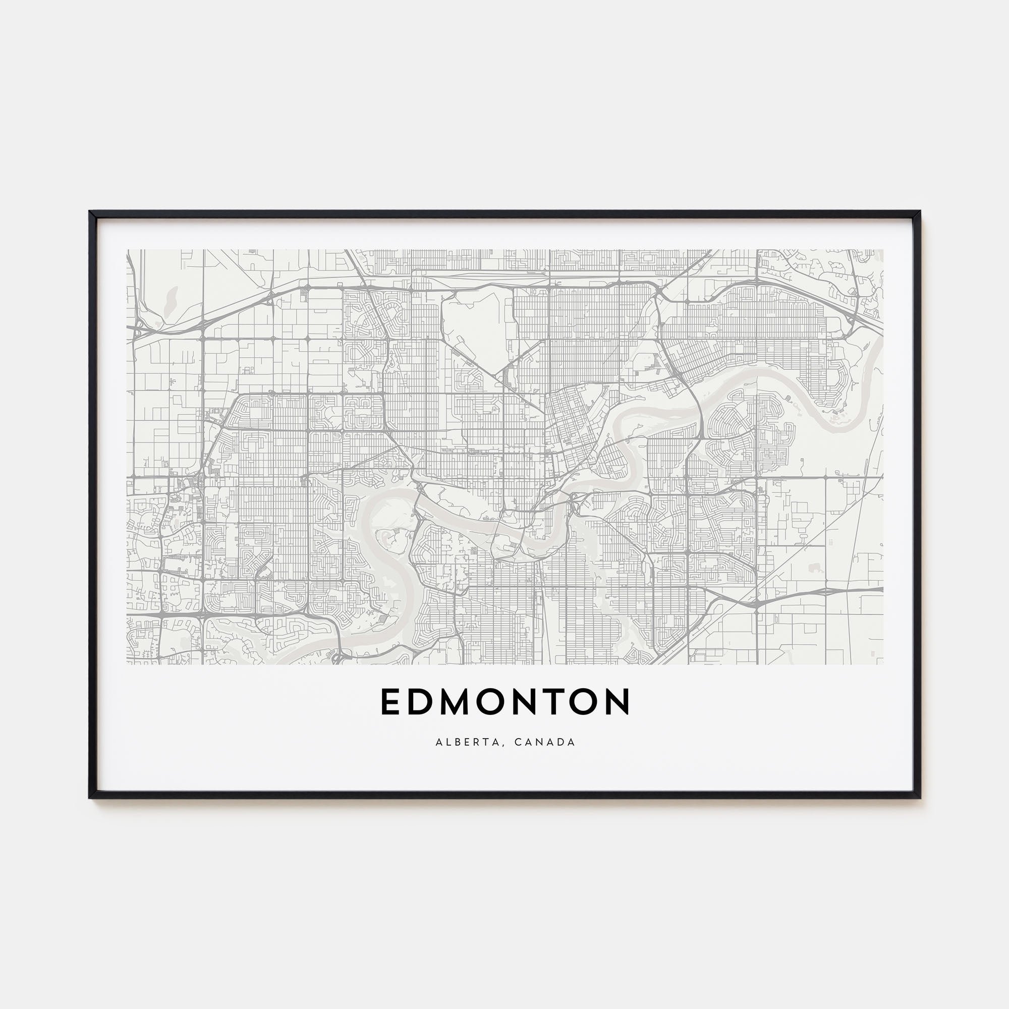 Edmonton Map Landscape Poster