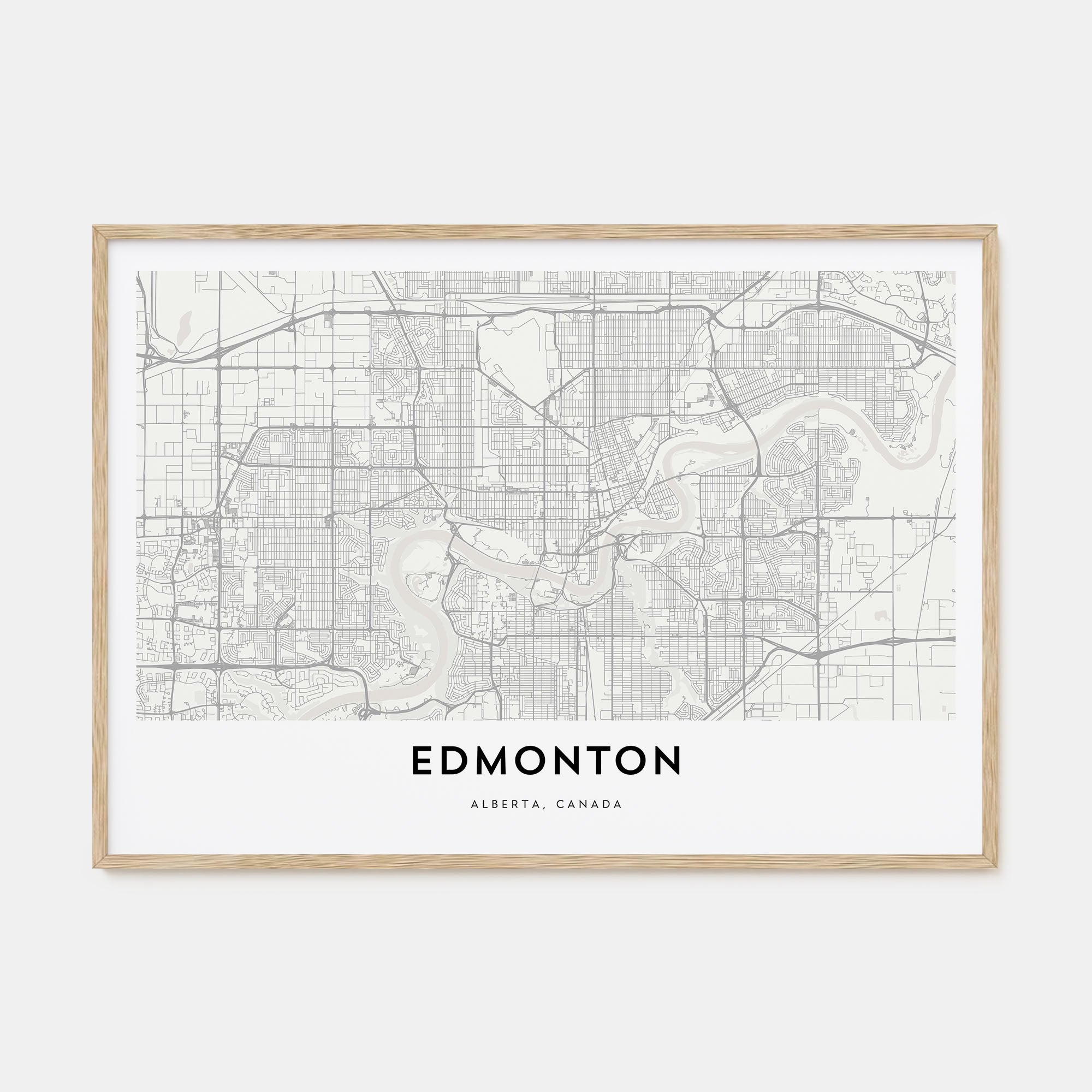 Edmonton Map Landscape Poster