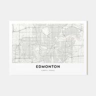 Edmonton Map Landscape Poster