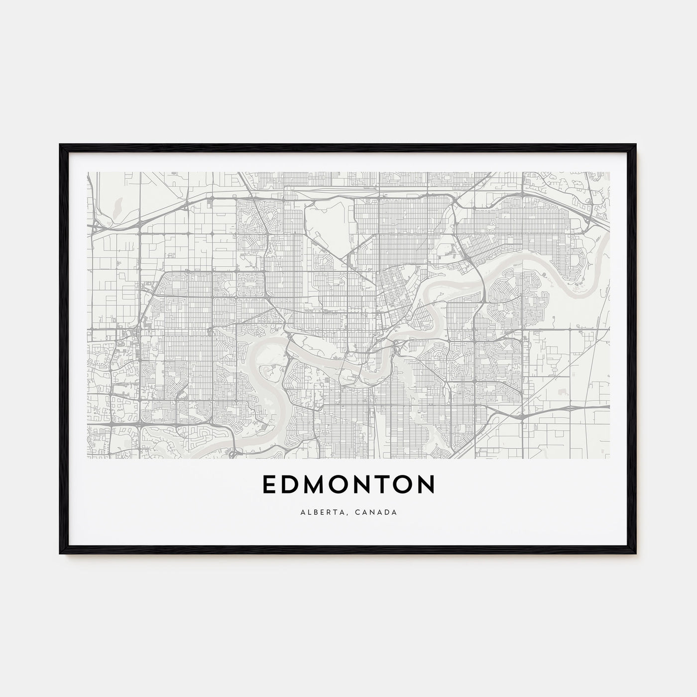 Edmonton Map Landscape Poster