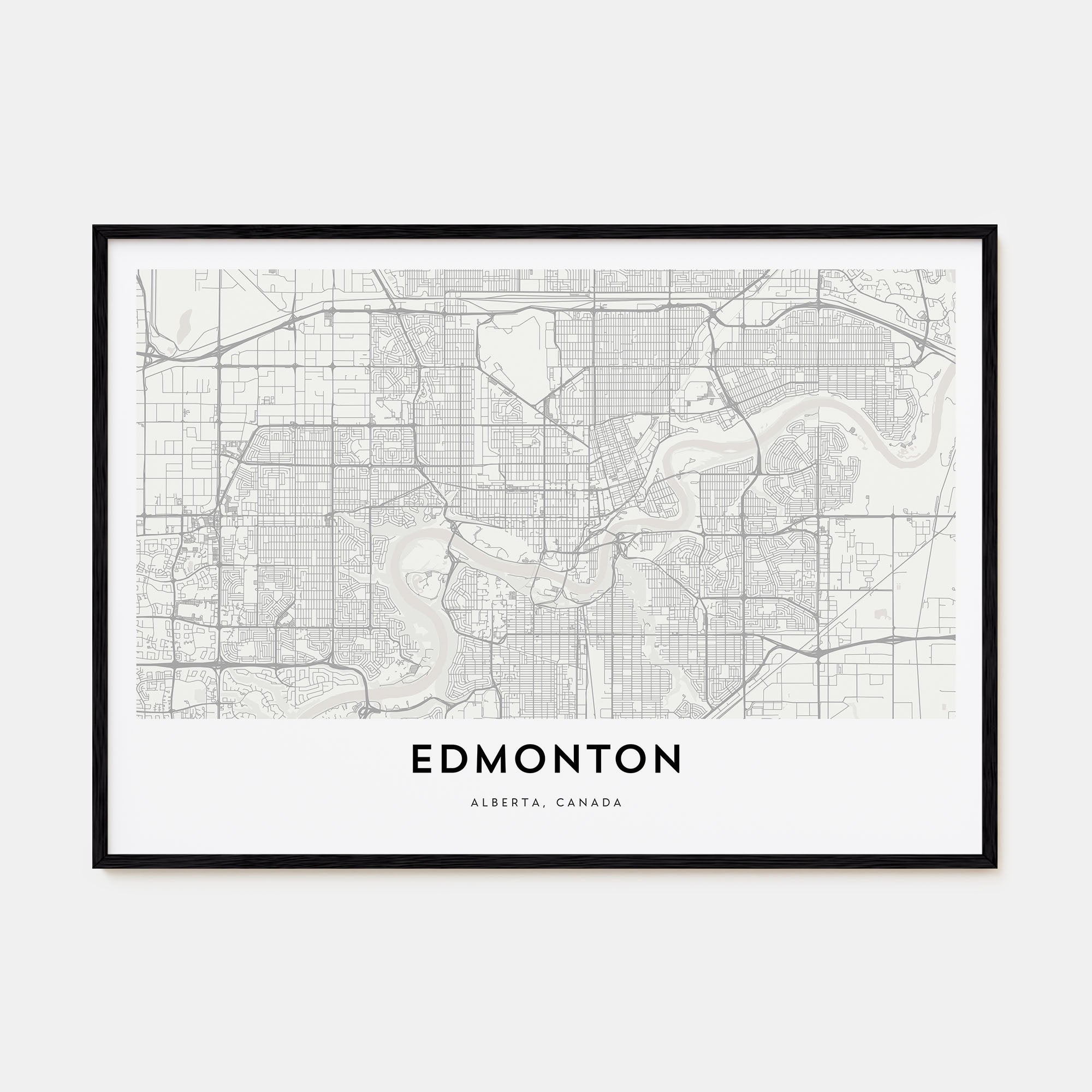 Edmonton Map Landscape Poster