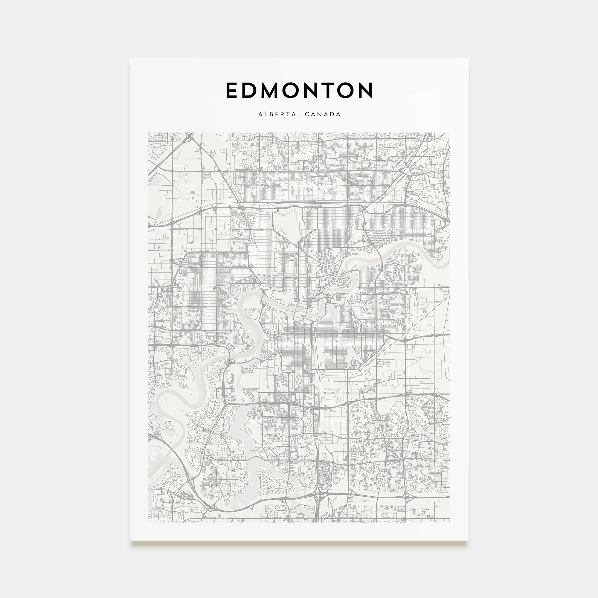 Edmonton Map Portrait Poster